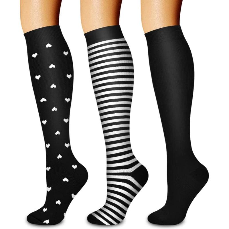Hebe 3 Pack Compression Orthopedic Socks For Running-Plantar Socks