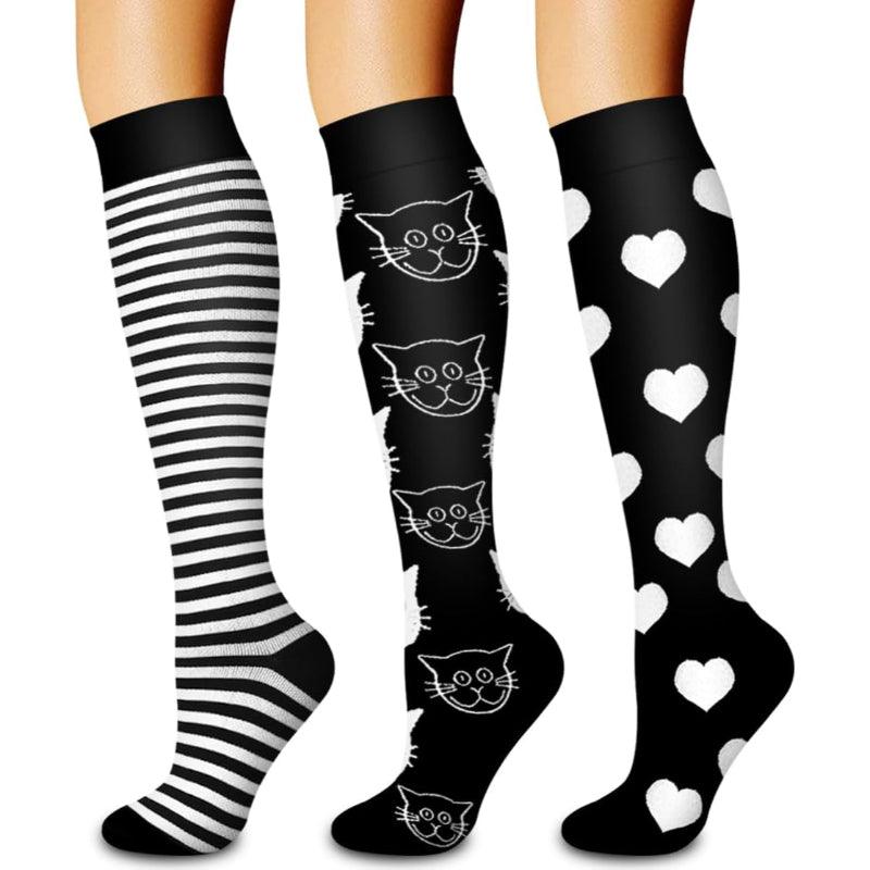 Hebe 3 Pack Compression Orthopedic Socks For Running-Plantar Socks
