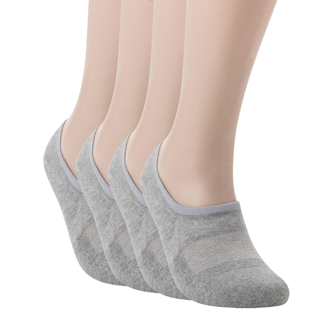 2 Pairs Of No Show Socks With Wide Front Box