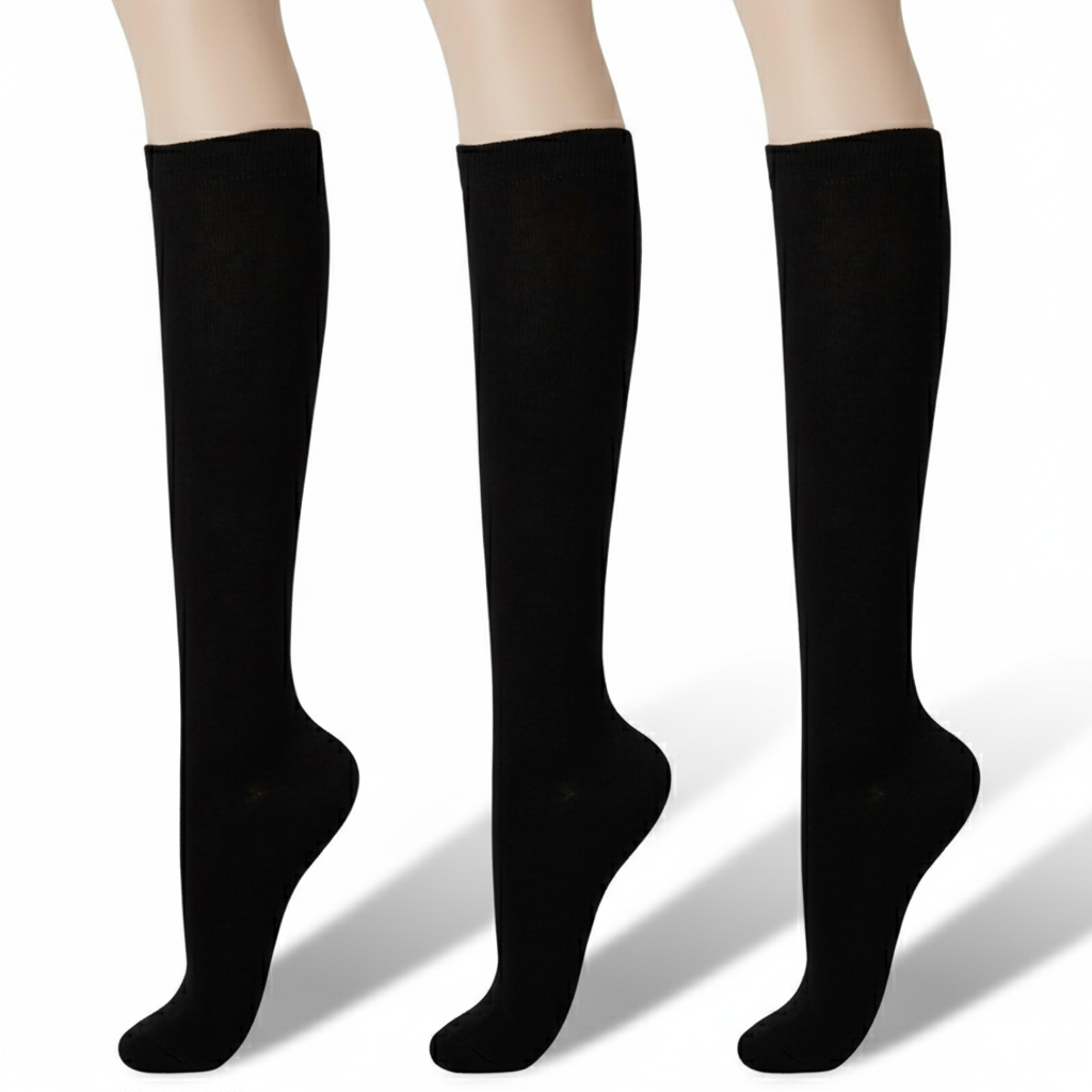 Pack Of 3 Solid And Striped Fashion Socks