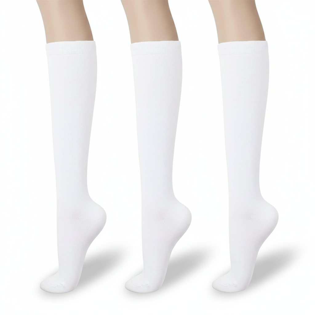 3 Pairs Of Solid And Striped Fashion Socks