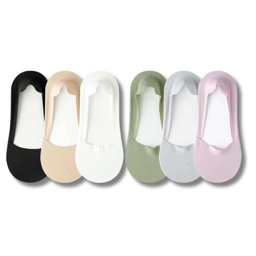 Pack Of 6 Non Slip Thin Liner Socks