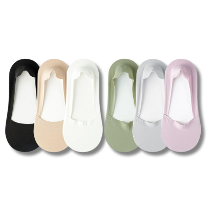 Pack Of 6 Non Slip Thin Liner Socks