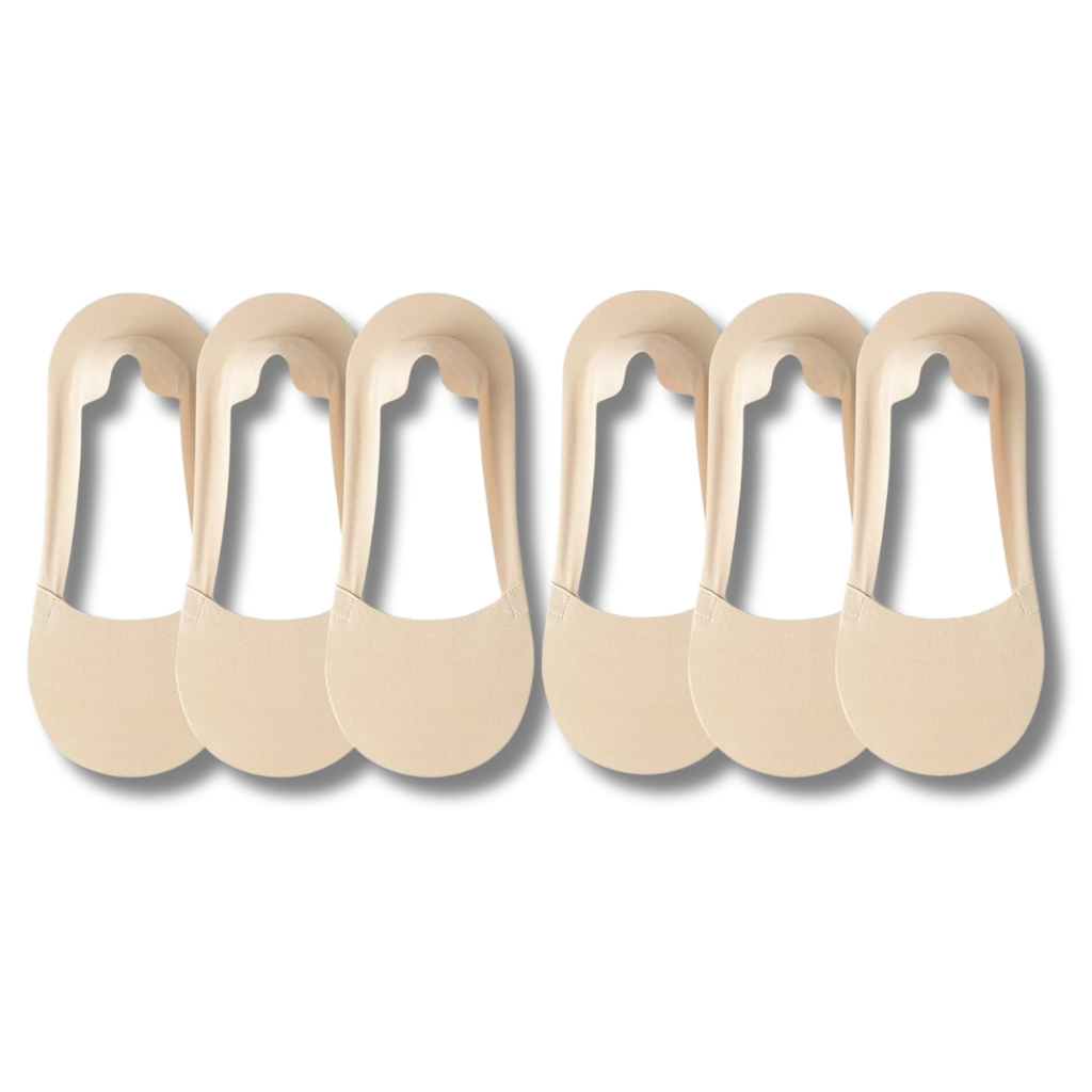 Pack Of 6 Non Slip Thin Liner Socks