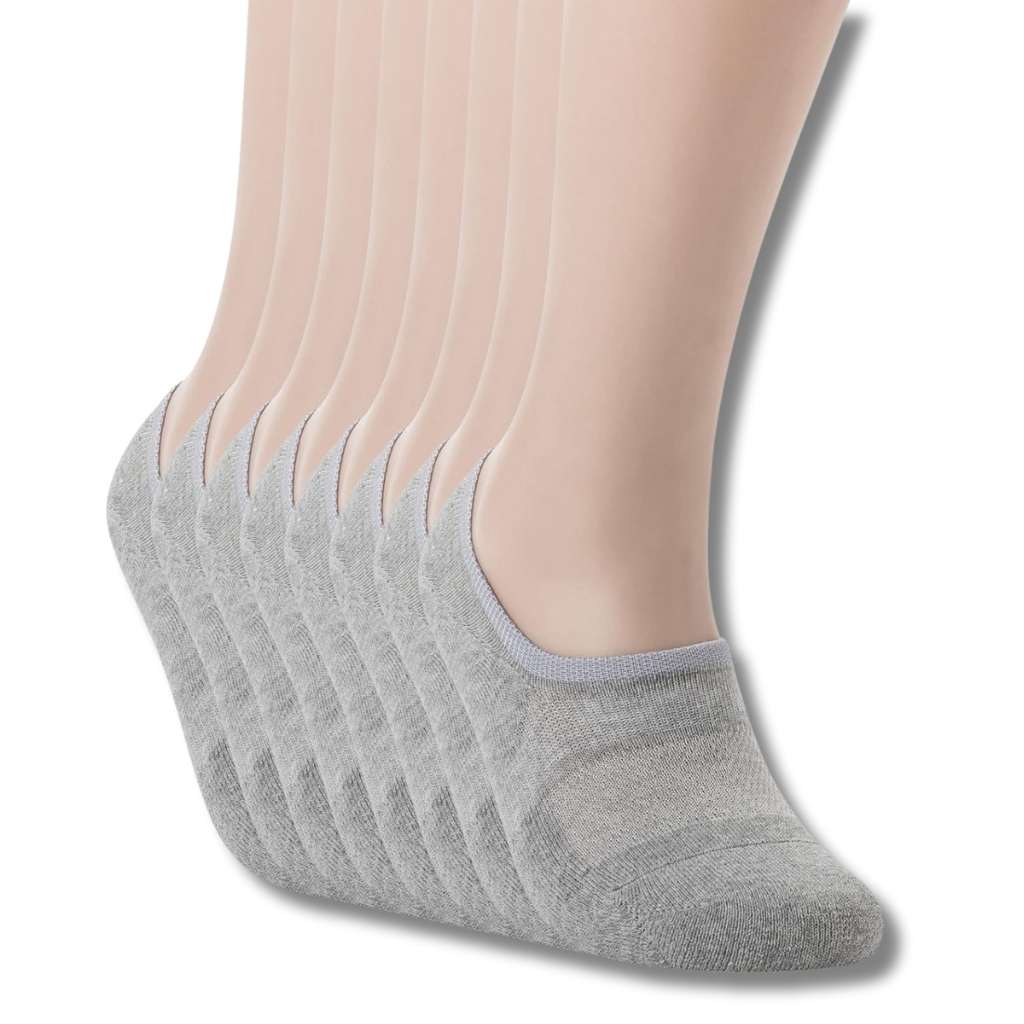 Pack Of 8 No Show Socks With Wide Front Box