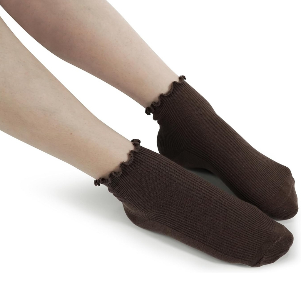 6 Pair Of Ruffle Low Cut Frilly Socks For Women