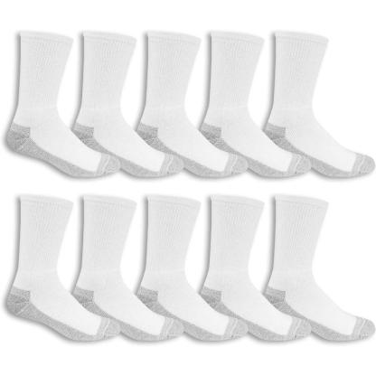 Pack Of 10 Durable Workgear Crew Antimicrobial Socks-Plantar Socks