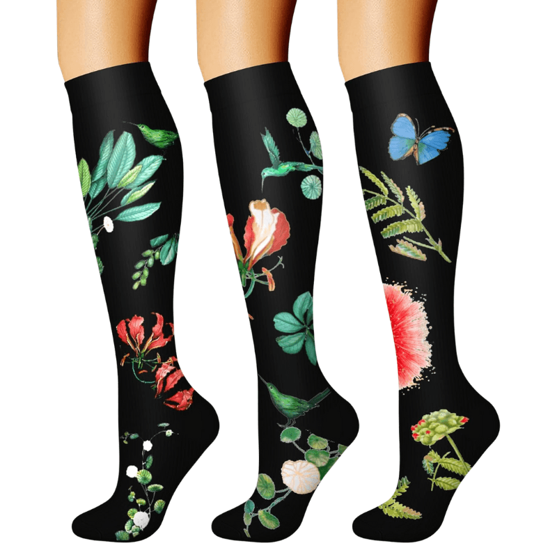 Pack Of 3 Minimalistic Style Athletic High Compression Socks-Plantar SocksPack Of 3 Minimalistic Style Athletic High Compression Socks - Image 15