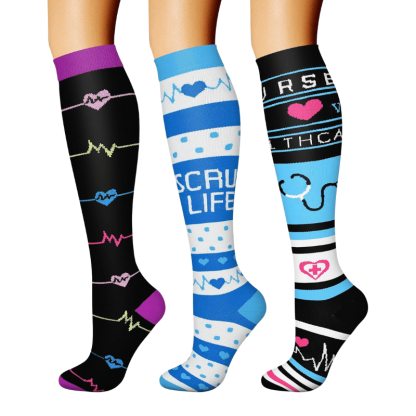 Pack Of 3 Minimalistic Style Athletic High Compression Socks-Plantar Socks