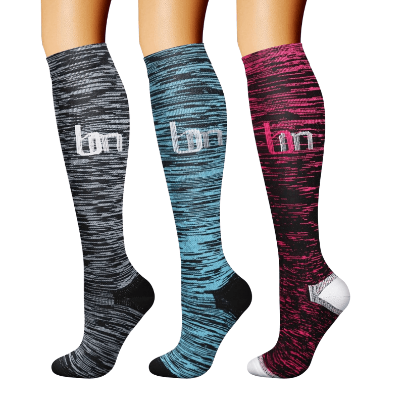 Pack Of 3 Minimalistic Style Athletic High Compression Socks-Plantar Socks