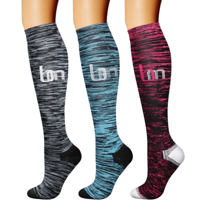 Pack Of 3 Minimalistic Style Athletic High Compression Socks-Plantar Socks