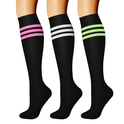 Pack Of 3 Minimalistic Style Athletic High Compression Socks-Plantar Socks