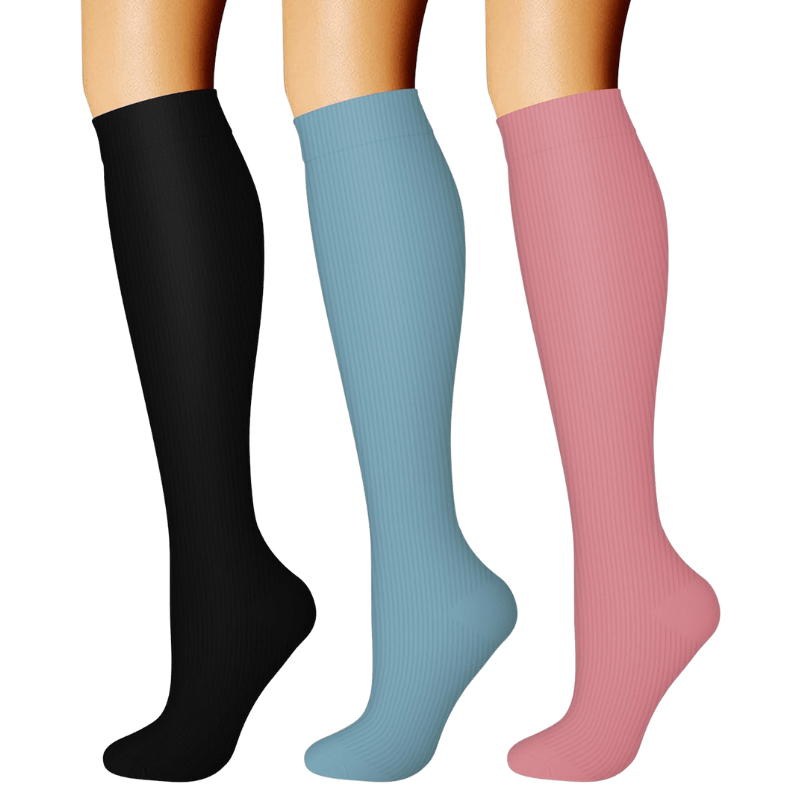 Pack Of 3 Minimalistic Style Athletic High Compression Socks-Plantar Socks
