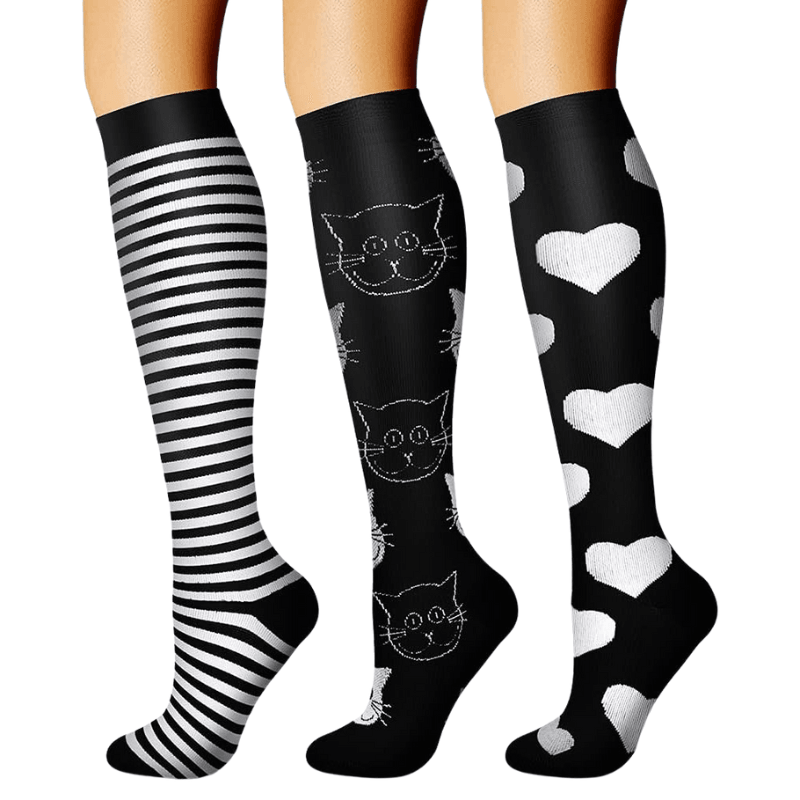 Pack Of 3 Solid Design Athletic High Compression Socks-Plantar SocksPack Of 3 Solid Design Athletic High Compression Socks - Image 5