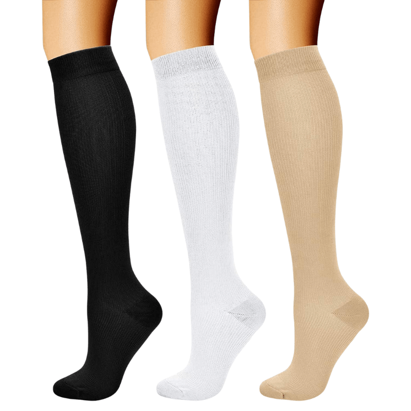 Pack Of 3 Solid Design Athletic High Compression Socks-Plantar SocksPack Of 3 Solid Design Athletic High Compression Socks - Image 6