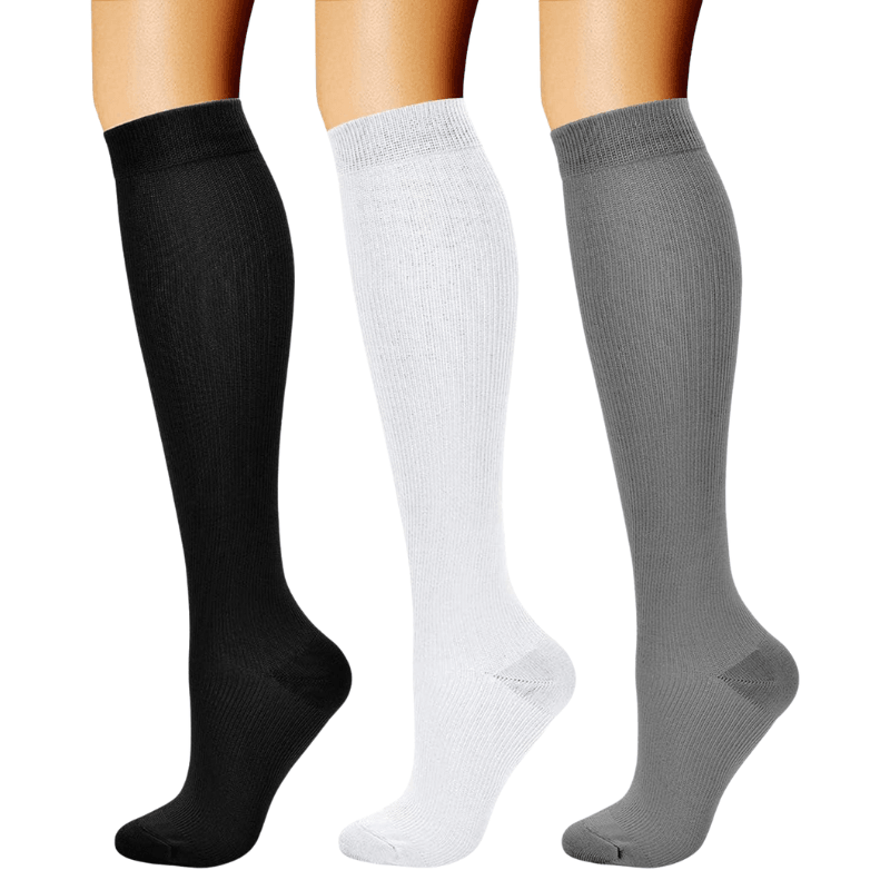 Pack Of 3 Solid Design Athletic High Compression Socks-Plantar SocksPack Of 3 Solid Design Athletic High Compression Socks - Image 8