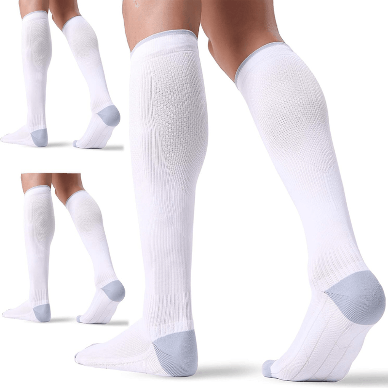 Pack Of 3 Solid Pattern Compression Socks-Plantar Socks