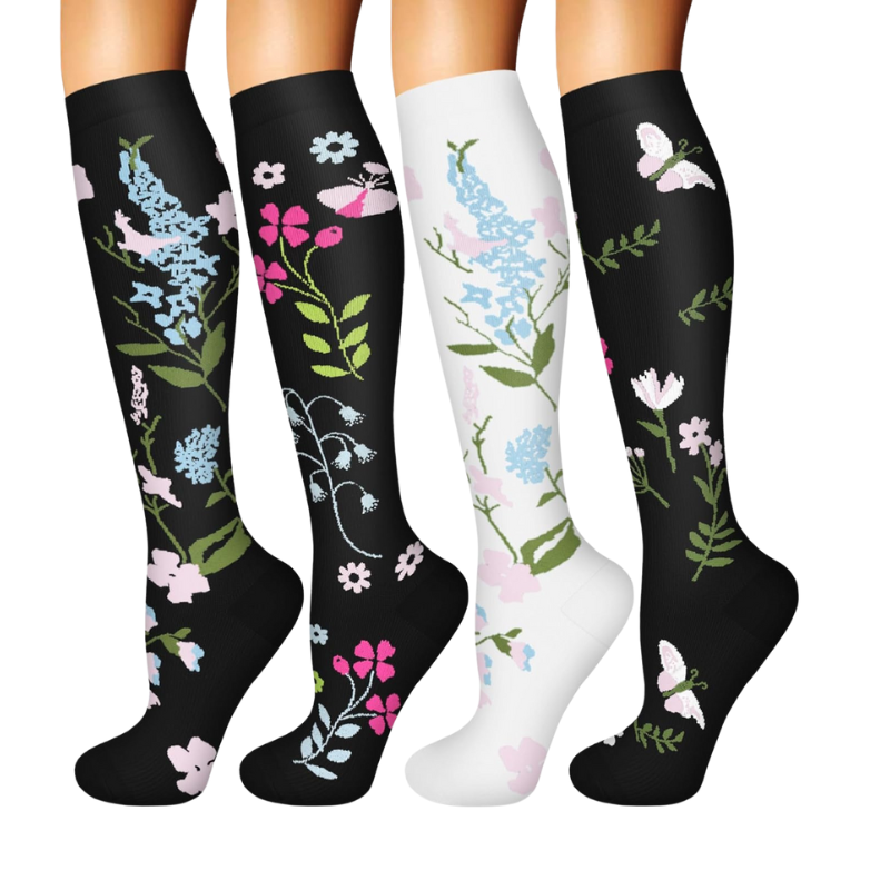 Pack Of 4 Designed Compression Socks