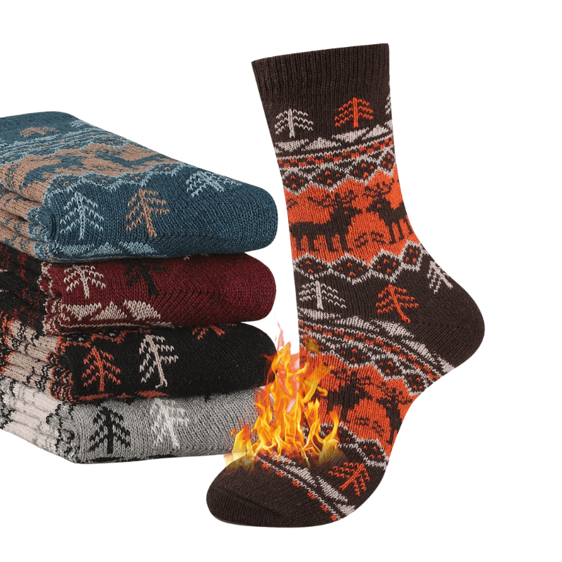 5 Pairs Designed Crew Heated Socks-Plantar Socks