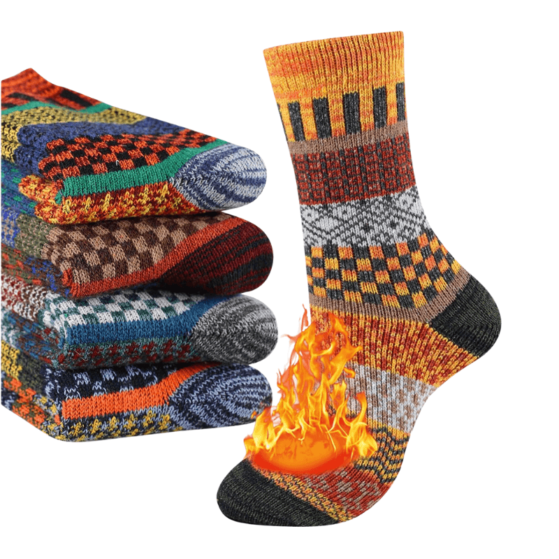 5 Pairs Designed Crew Heated Socks-Plantar Socks5 Pairs Designed Crew Heated Socks - Image 5