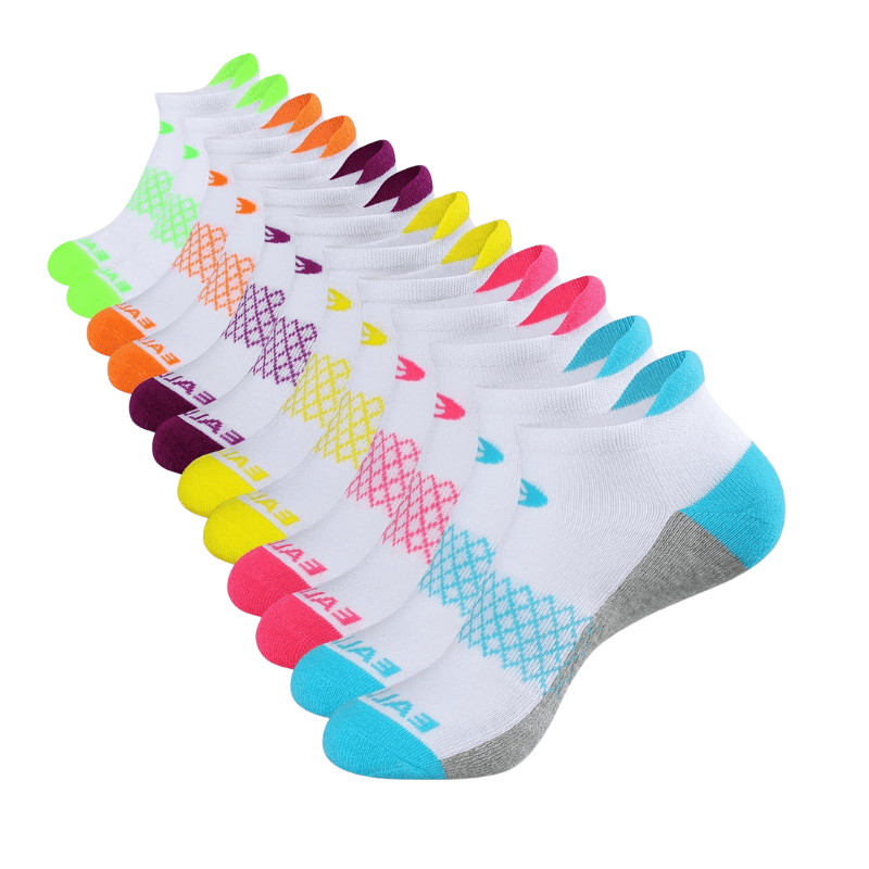 Pack Of 6 Pairs Solid Cushioned Compression Socks-Plantar Socks