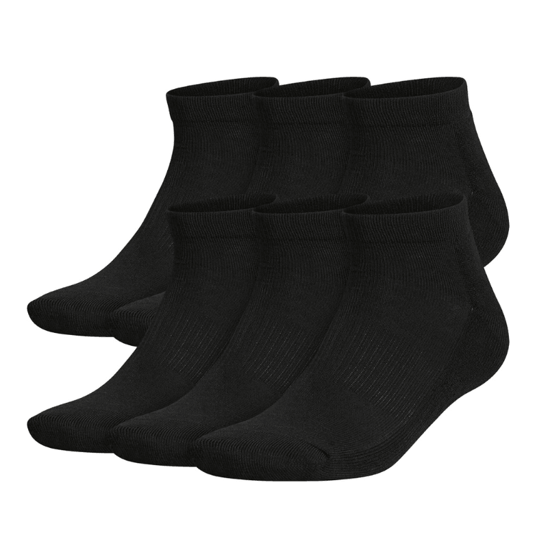 Pack Of 6 Solid Pattern Athletic Compression Socks-Plantar Socks