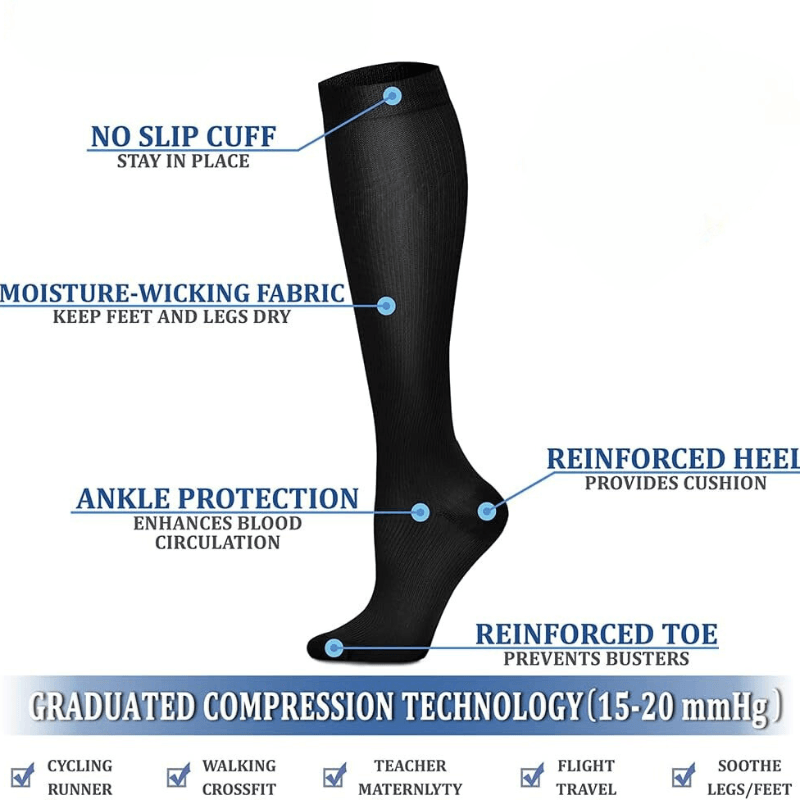 Pack Of 8 Design Compression Socks-Plantar Socks