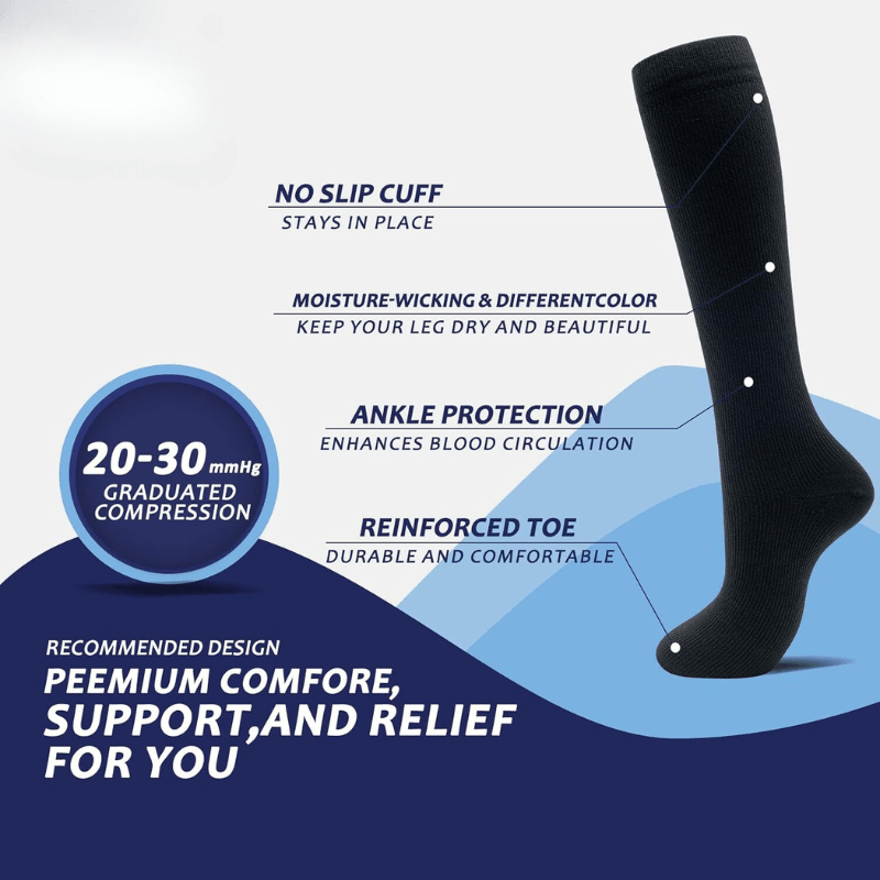 Pack Of 8 High Length Design Compression Socks-Plantar Socks