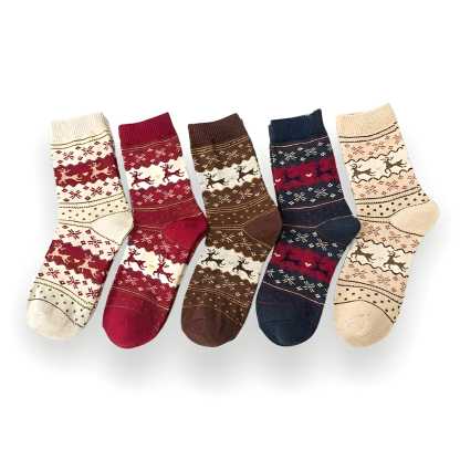 Pair Of 5 Cozy Thick Socks For Women