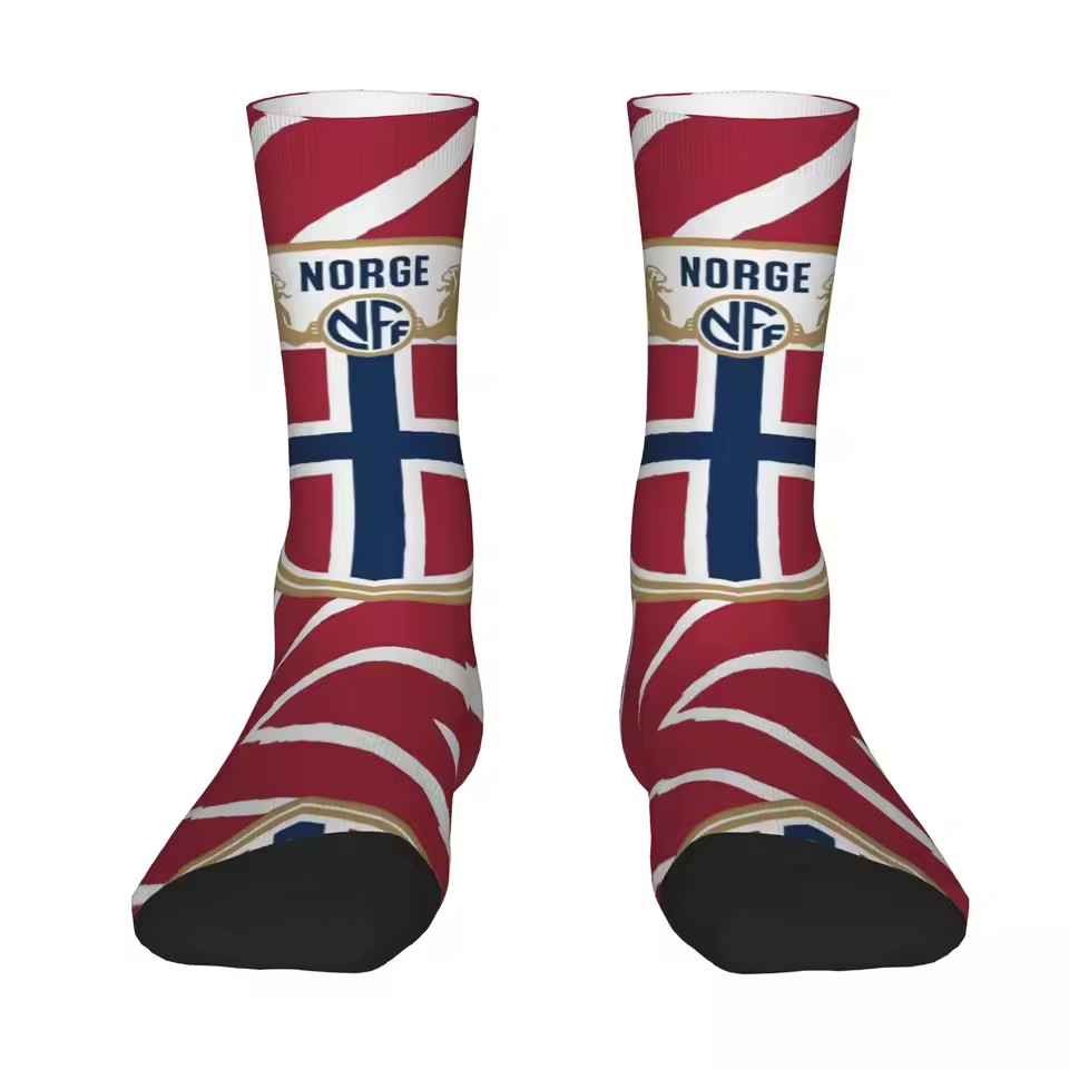 Unisex Norway Football Fan Seamless Printed Crew Socks