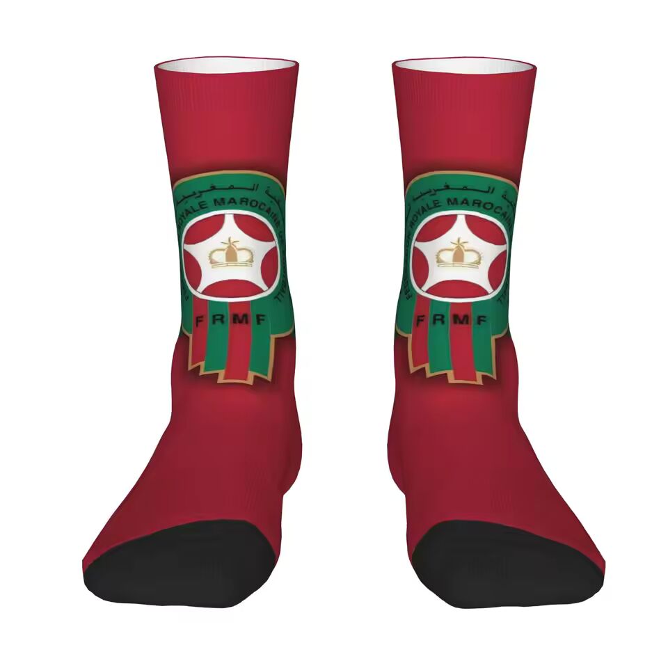 Unisex Morocco Football Fan Seamless Printed Crew Sock