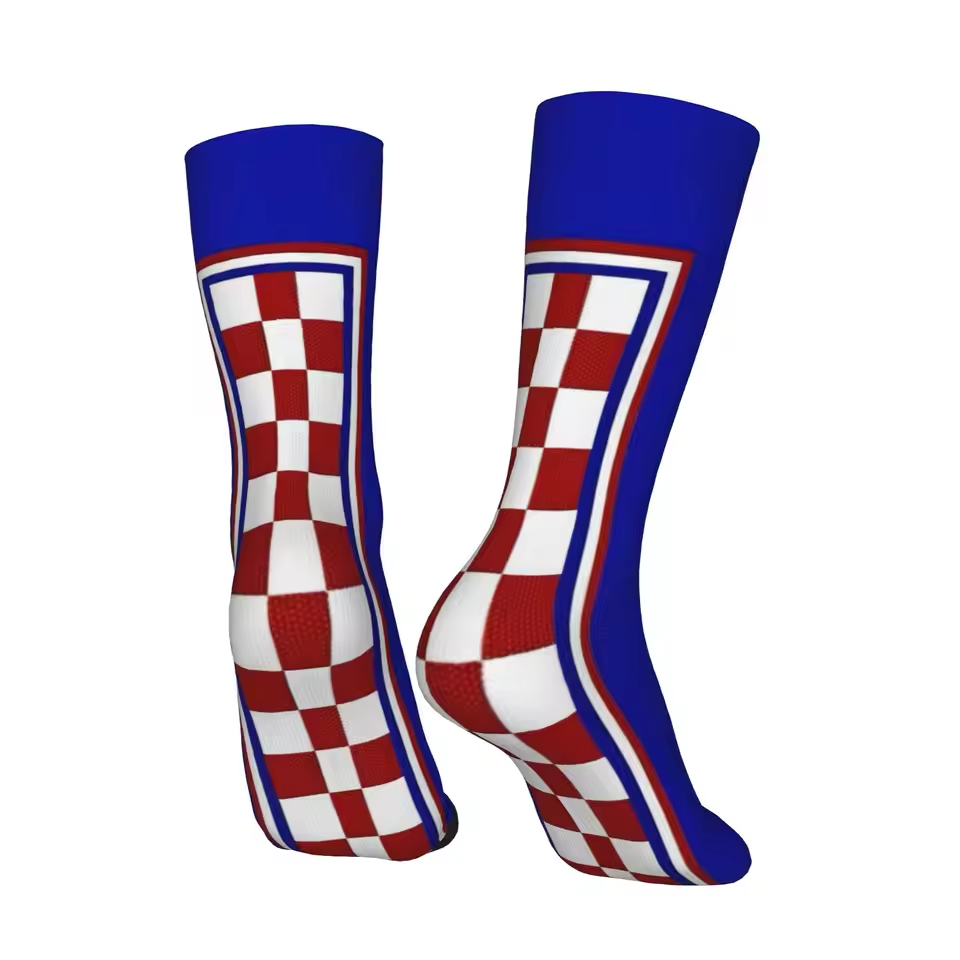 Unisex Croatia Football Fan Seamless Printed Crew Socks