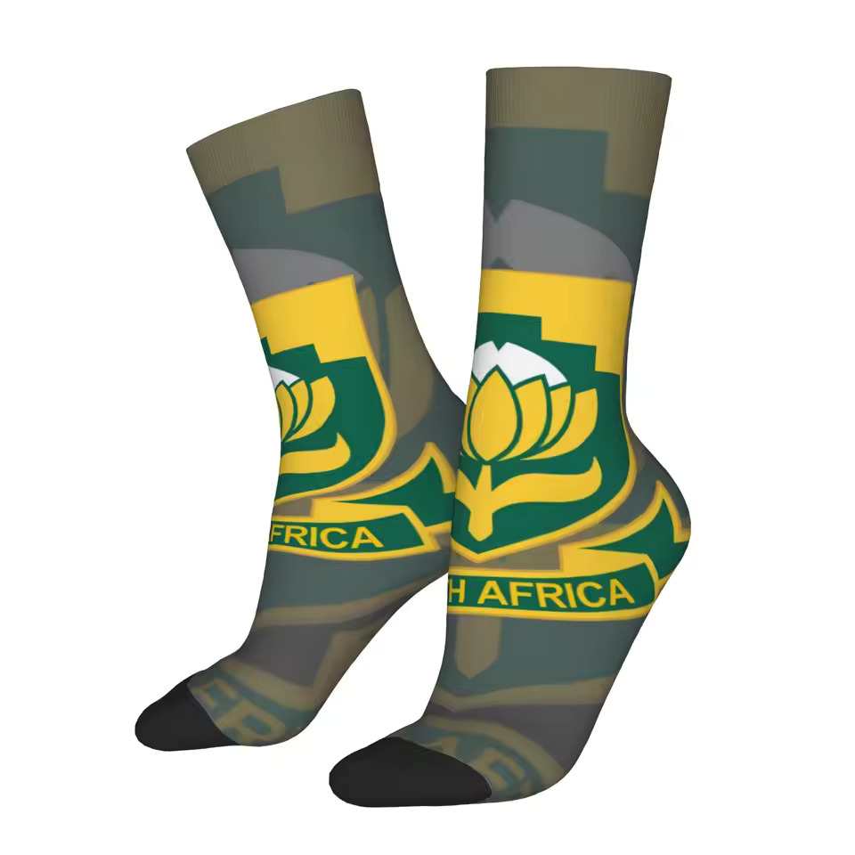 Unisex South Africa Football Fan Seamless Printed Crew Sock