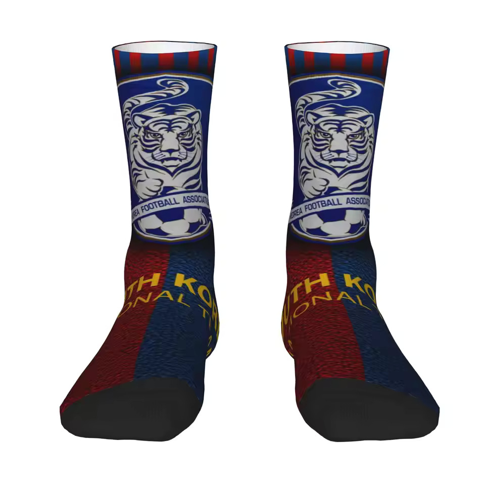 Unisex South Korea Football Fan Seamless Printed Crew Sock