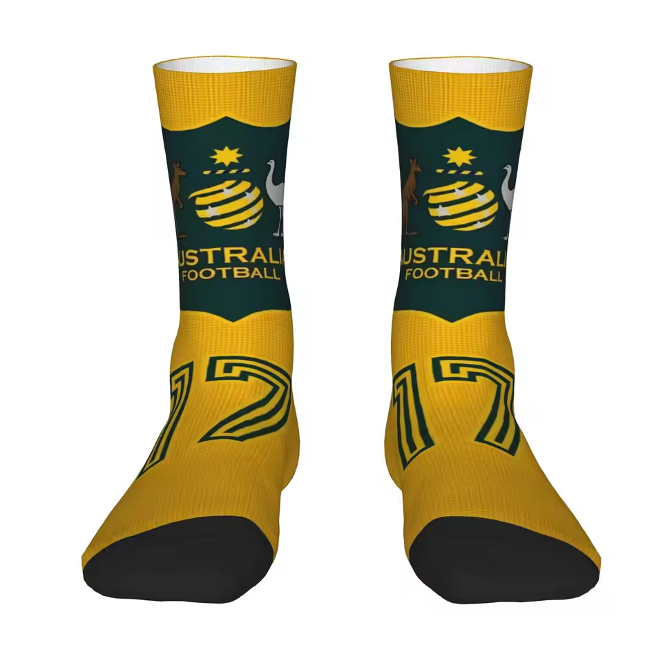 Unisex Australia Football Fan Seamless Printed Crew Sock