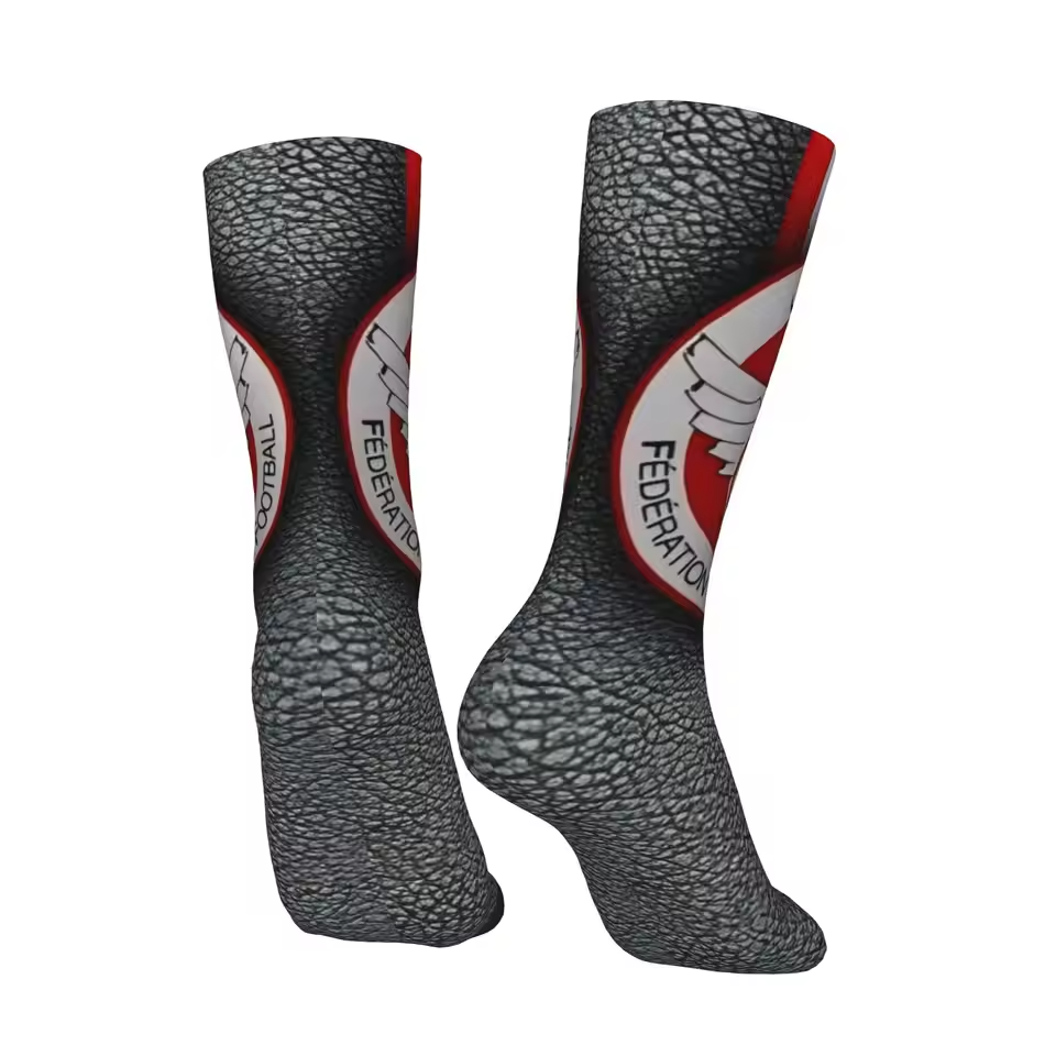 Unisex Tunisia Football Fan Seamless Printed Crew Socks