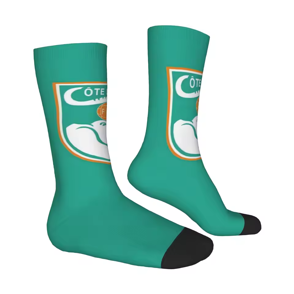 Unisex Côte d'Ivoire Football Fan Seamless Printed Crew Sock