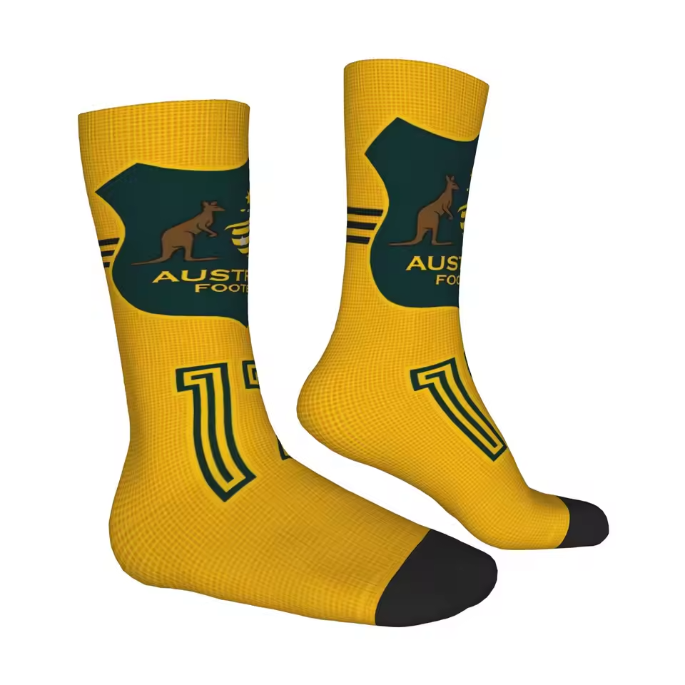 Unisex Australia Football Fan Seamless Printed Crew Sock
