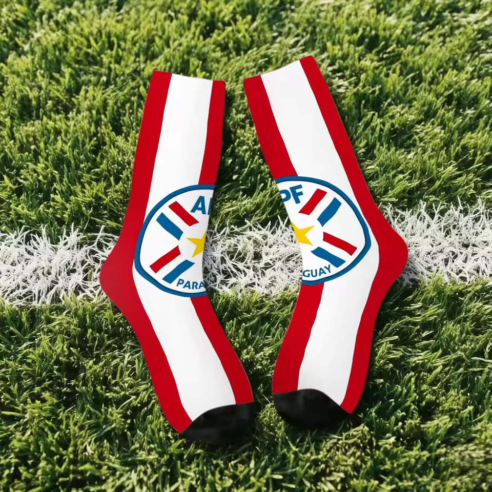 Unisex Paraguay Football Fan Seamless Printed Crew Sock