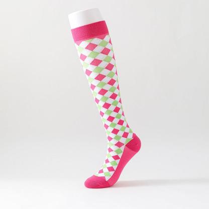 Knee-length Plaid Stockings Preppy Over-The-Knee Socks - 6 Pairs-Plantar Socks