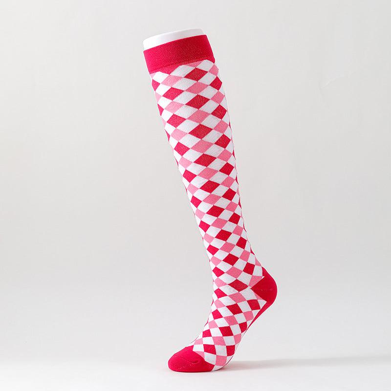 Knee-length Plaid Stockings Preppy Over-The-Knee Socks - 6 Pairs-Plantar SocksKnee-length Plaid Stockings Preppy Over-The-Knee Socks - 6 Pairs - Image 4