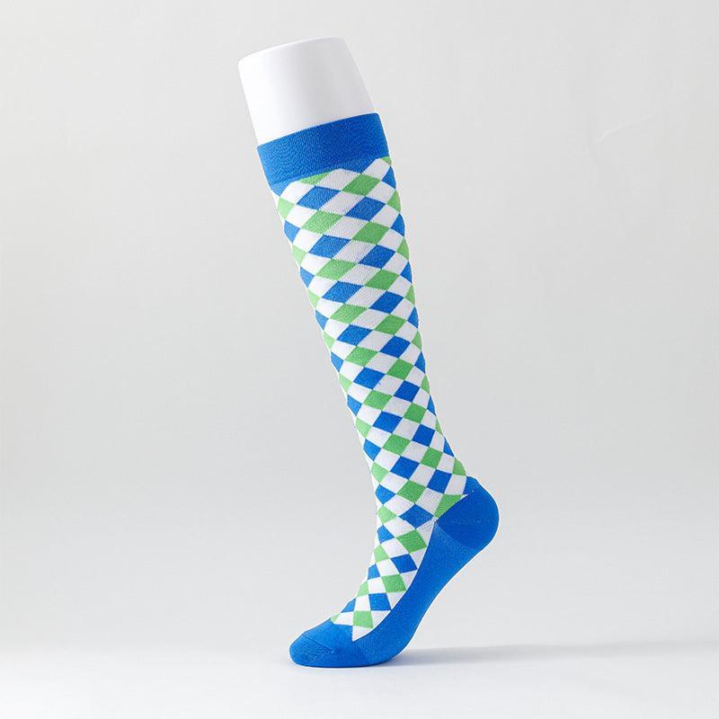 Knee-length Plaid Stockings Preppy Over-The-Knee Socks - 6 Pairs-Plantar Socks