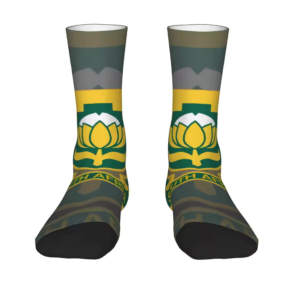 Unisex South Africa Football Fan Seamless Printed Crew Sock