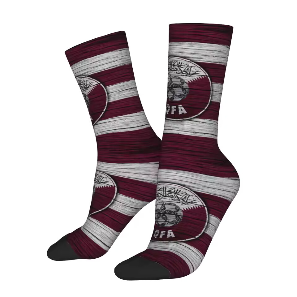 Unisex Qatar Football Fan Seamless Printed Crew Sock