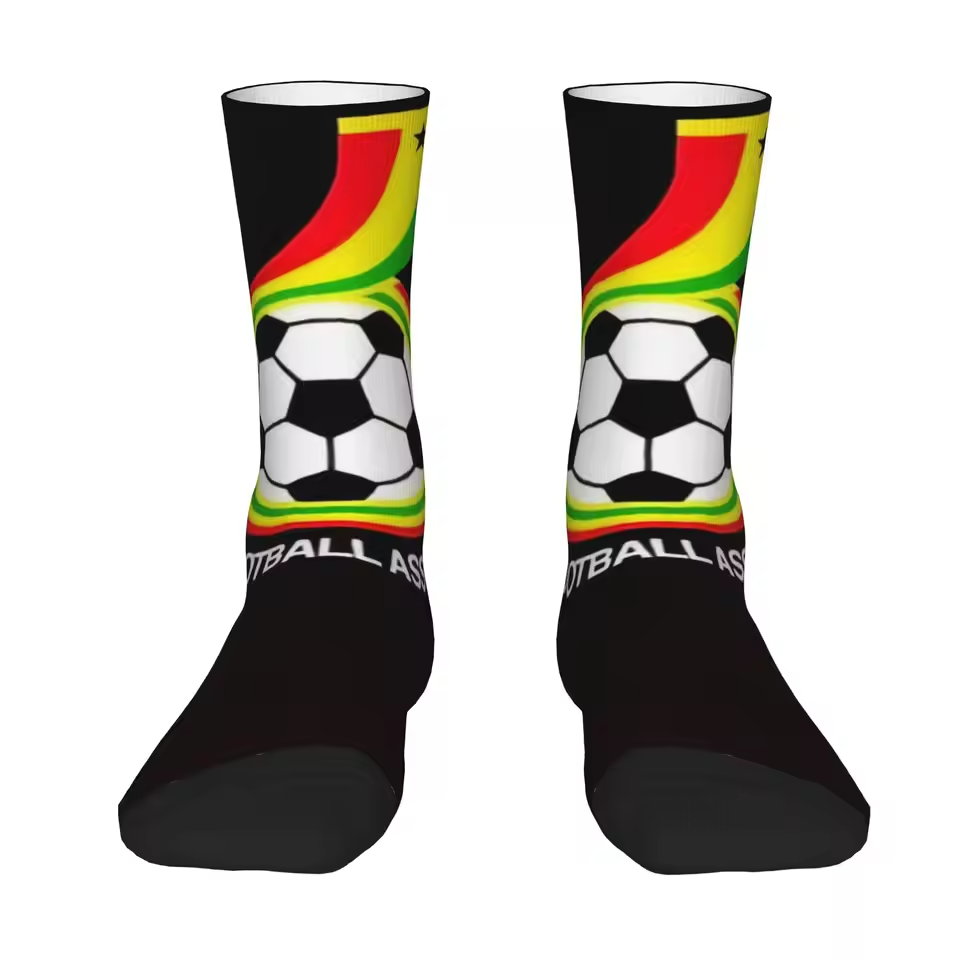 Unisex Ghana Football Fan Seamless Printed Crew Socks