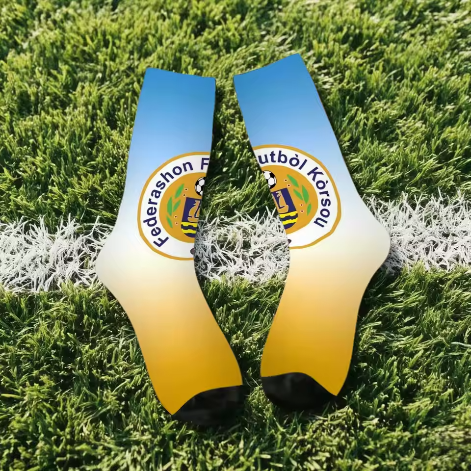 Unisex Curaçao Football Fan Seamless Printed Crew Sock