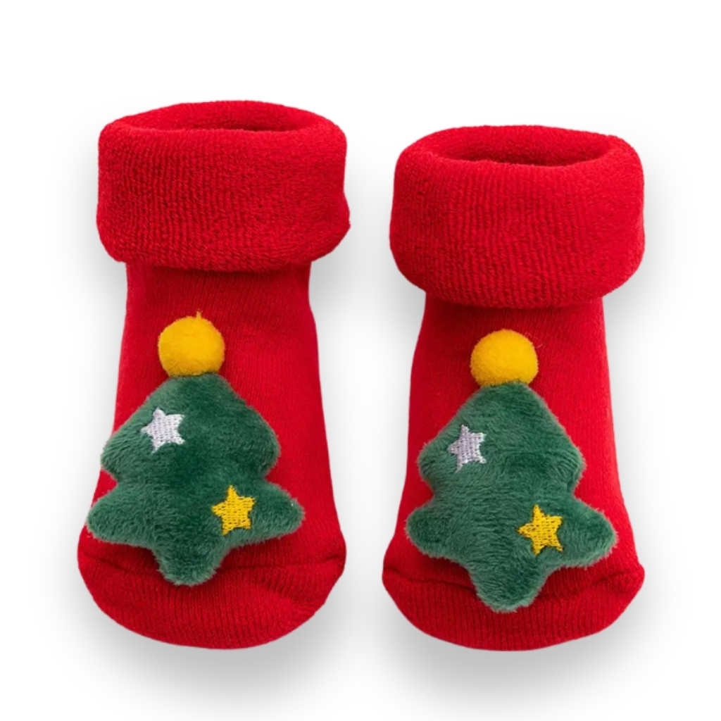 Santa Claus Socks For Baby GirlsSanta Claus Themed High Socks For Baby Girls - Image 3