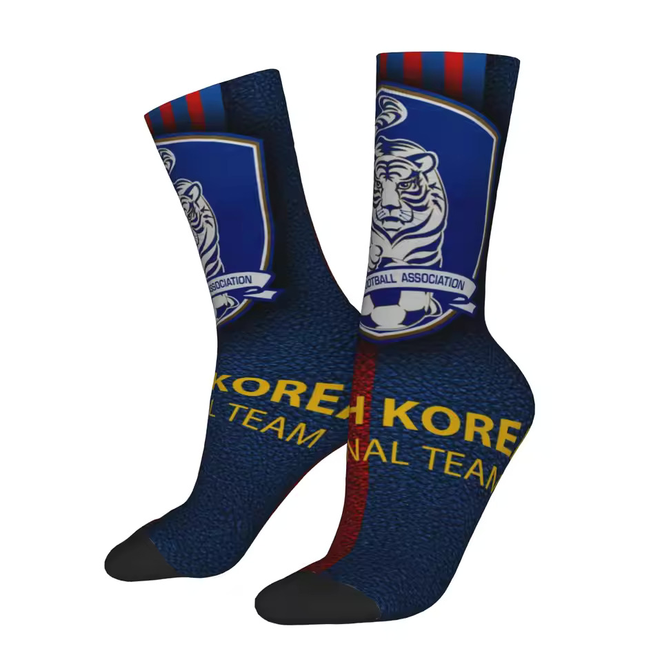 Unisex South Korea Football Fan Seamless Printed Crew Sock