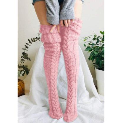 Warm And Cosy Over-Knee Knitted Socks-Plantar Socks