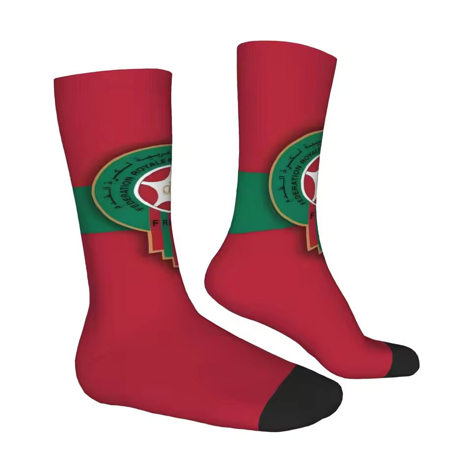 Unisex Morocco Football Fan Seamless Printed Crew Sock